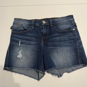 Rock & Republic Dark Blue Distressed Denim Cutoff Shorts